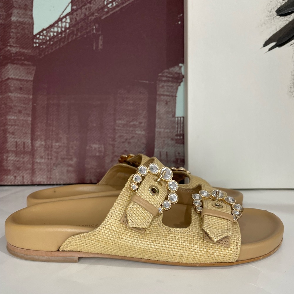 Camilla Elphick Maya Raffia embellished slides euro size 38 - Picture 7 of 15